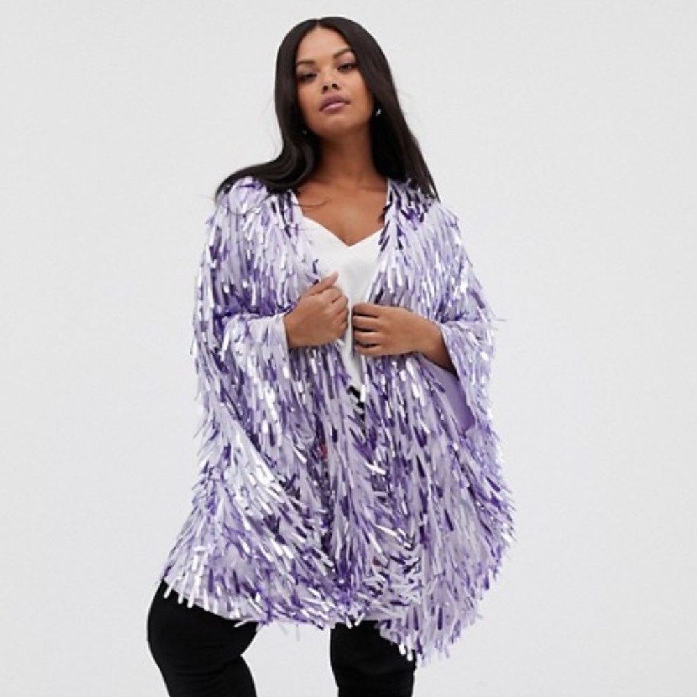 ASOS CURVE Sequin Kimono - 14/16
